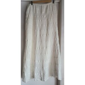 NWoT Soft Surroundings Women's XL Maxi Linen Skirt Ivory Bohemian Peasant Skirt